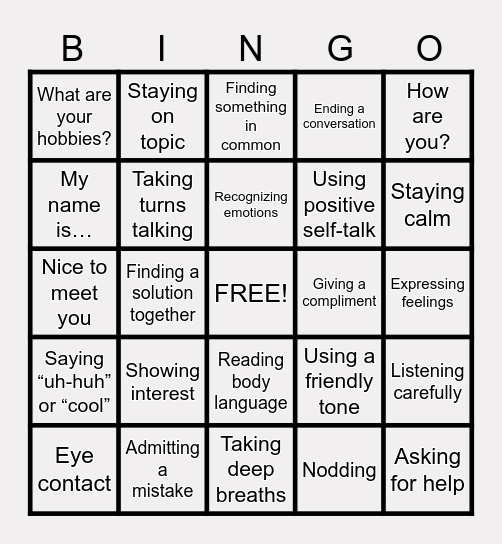 BANKER Bingo Card