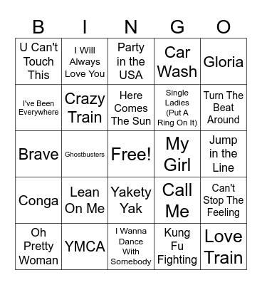 All STAR Musical Bingo Card