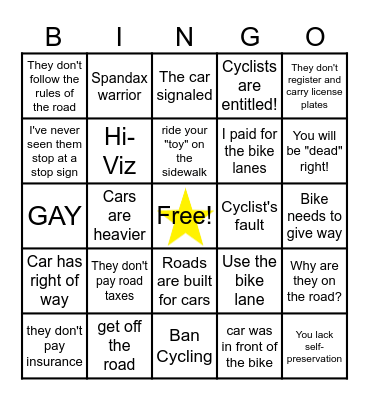 Transportation Bingo (Car edition) Bingo Card