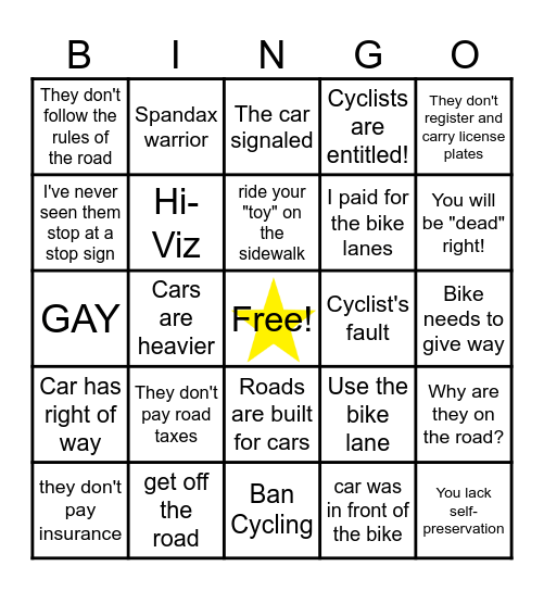 Transportation Bingo (Car edition) Bingo Card