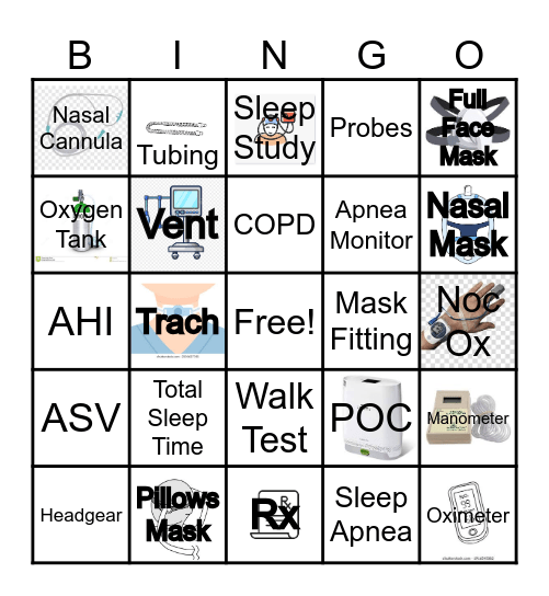 Respiratory Care Bingo! Bingo Card