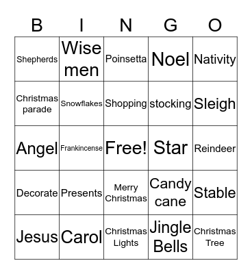 CHRISTMAS BINGO Card
