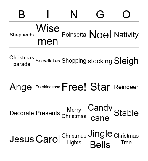 CHRISTMAS BINGO Card