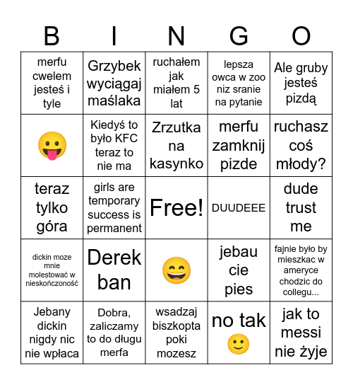 Kapturinio Bingo Card