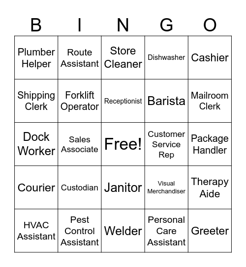 Job Ready! Bingo Card