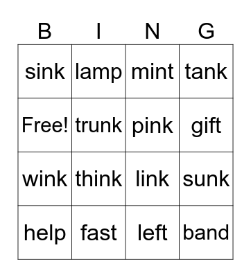 Final Blends Bingo Card