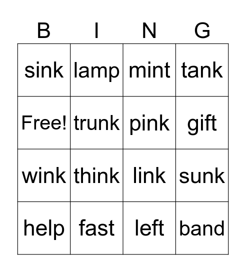 Final Blends Bingo Card