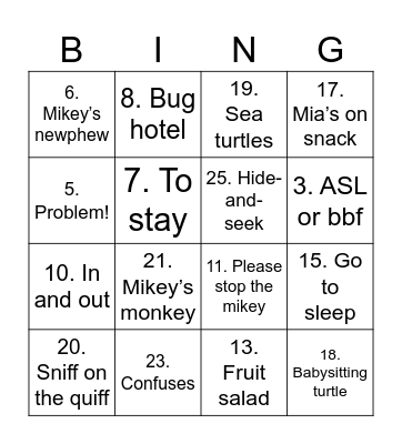 Ninja turtles season 1 Bingo Card