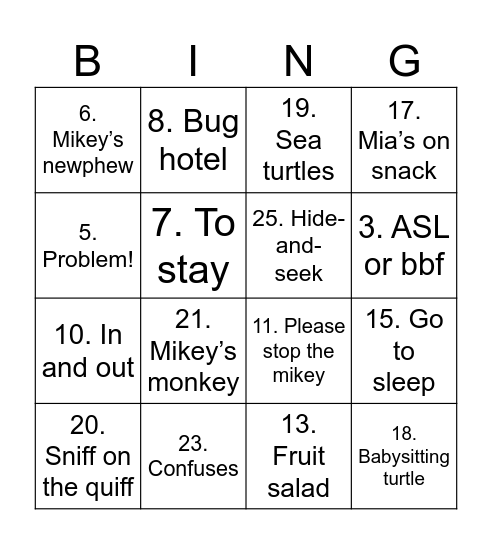 Ninja turtles season 1 Bingo Card