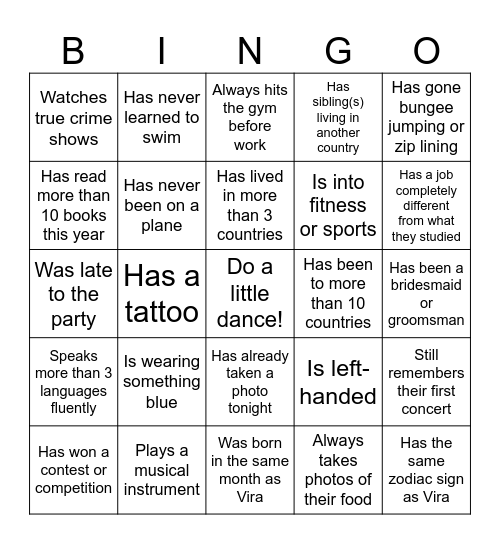 People Bingo Card