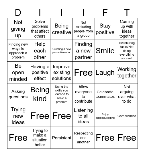 Core Values Bingo! Bingo Card