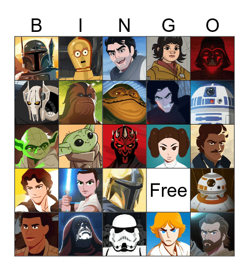 Star Wars Reads Bingo Card