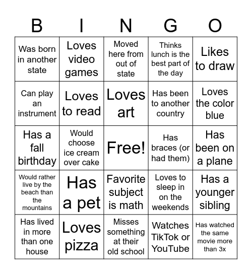 Common Ground Bingo Card