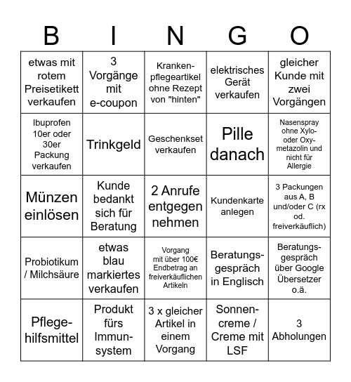Apothekenbingo Card