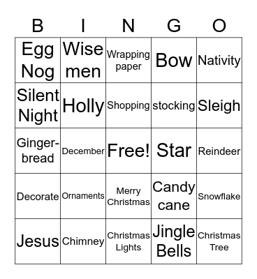 CHRISTMAS BINGO Card