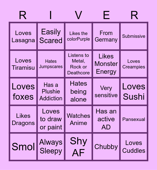 How much do we have in Common? Bingo Card