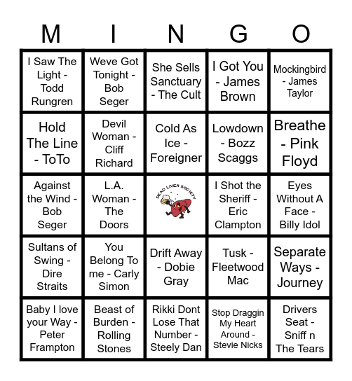 Spooky Yacht Rock! Bingo Card