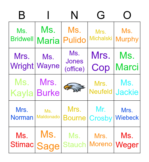 TA Edison Bingo Card