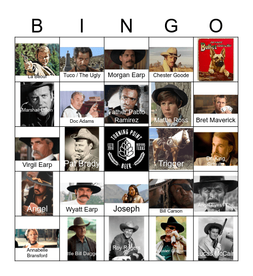 Western Characters Bingo Card