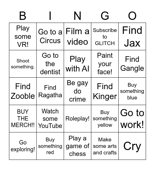 My Bingo for some reason Bingo Card