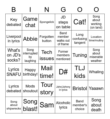 TLJ stream bingo (October 2025 version) Bingo Card