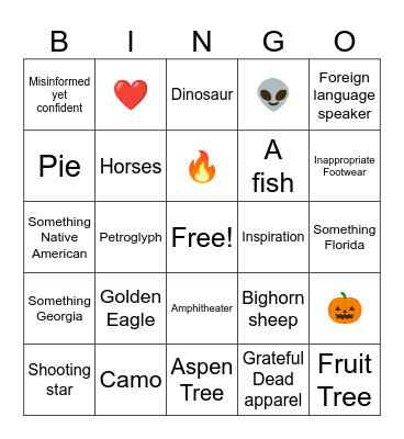Mighty 5 Bingo Card
