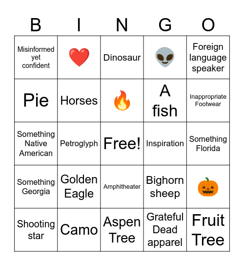 Mighty 5 Bingo Card