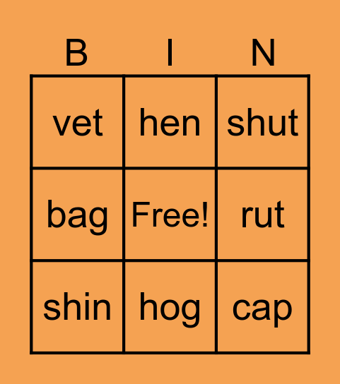 Period 1 Bingo Card