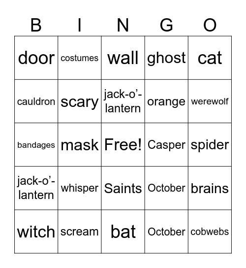 ADEA Spooky Smiles Bingo Card