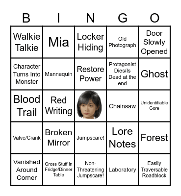 Horror Game Bingo Card