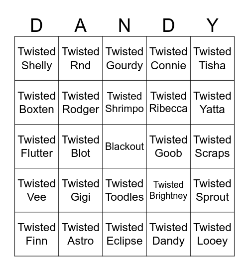 Twisted Bingo (Halloween Event) Bingo Card