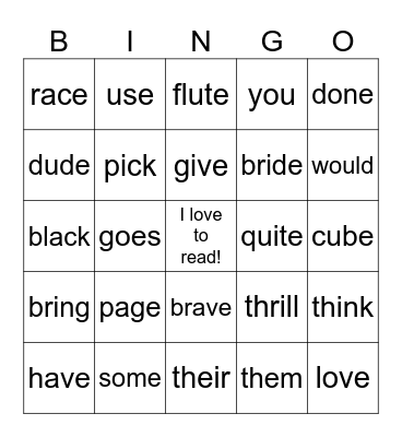 Phonics Review BINGO! Bingo Card