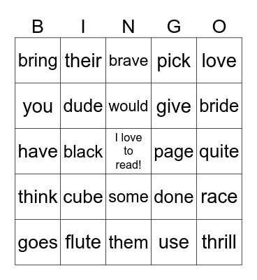 Phonics Review BINGO! Bingo Card