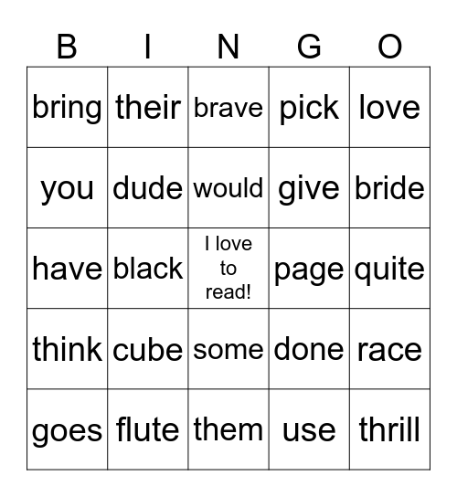 Phonics Review BINGO! Bingo Card