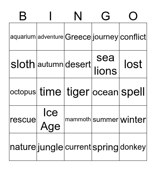 G5 Bingo Card