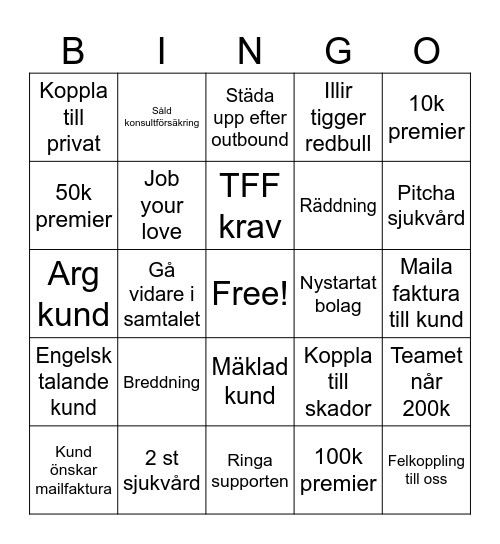 Team 16 BingoDingo !! Bingo Card
