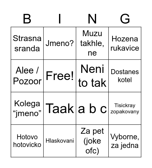 Kada bingo Card
