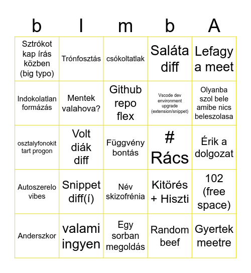 Nits bingo v4 Bingo Card