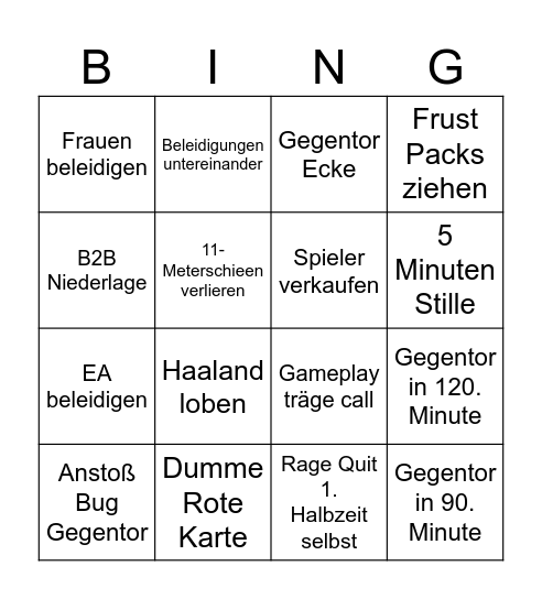 WL Bingo Card