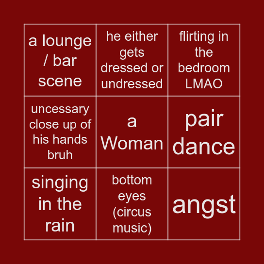 Slide to Me mv🥀🍷 Bingo Card