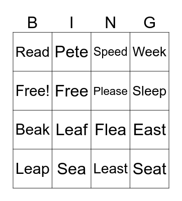Bingo! Bingo Card