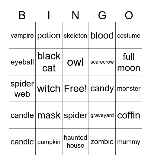 🎃 HALLOWEEN BINGO 🎃 Bingo Card
