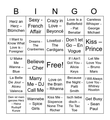 Liebesbingo Card
