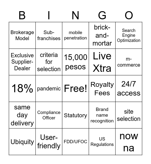 BM 121 Ice Breaker Bingo Card