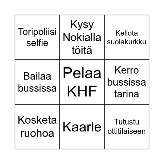 1. päivä Bingo Card