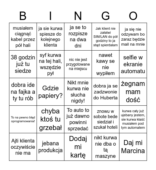 Best of Matush Bingo Card