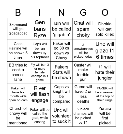 Raoul's bingokaart Bingo Card