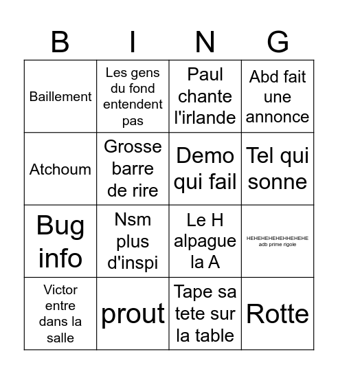 Formation ia Bingo Card