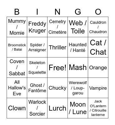 Halloween Bingo Card