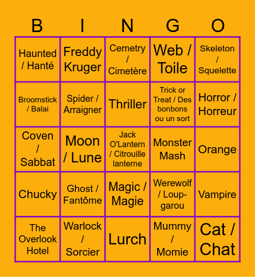 HALLOWEEN Bingo Card